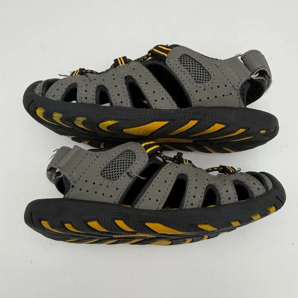 Youth Unisex Kids Khombu Charlie‎ Active Gray Yellow Outdoor Sandals Size 12